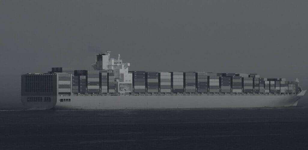 Container ship at sea